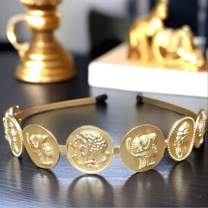 Matte Gold Byzantine Coin Etruscan Headband
